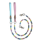 Pastel Bead Handmade Dog Leash - Vegan Leather - Baby Blue