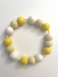 Pom Pom & Bead Dog Collar - Yellow