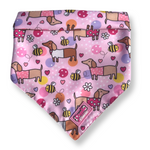 Bee Happy Dachshunds Bandana - Tie on