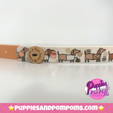 Bee Happy Dachshunds - Handmade Biothane Dog Collar - Tan