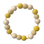 Pom Pom & Bead Dog Collar - Yellow