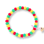 Personalised Pom Pom Dog Collar - Rototom Reggae Style - Small Balls