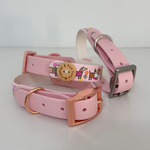 Bee Happy Dachshunds - Handmade Biothane Dog Collar - Baby Pink
