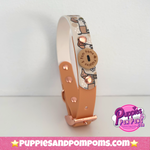 Bee Happy Dachshunds - Handmade Biothane Dog Collar - Tan