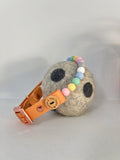 Handmade Vegan Beaded Dog Collar - 15mm Pastel Beads