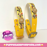 Handmade Biothane Dog Collar - Hot Dog Dachshunds - Sunshine Yellow