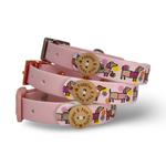 Bee Happy Dachshunds - Handmade Biothane Dog Collar - Baby Pink