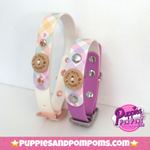 Handmade Biothane Dog Collar - Pastel Vichy - Pastel Purple
