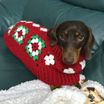 Handmade Crochet Dog Coat / Jumper - Christmas