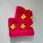 Crochet Dog Balaclava Hat - Hot Pink