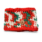 Red White & Green Crochet Dog Snood / Buff