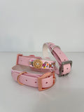 Bee Happy Dachshunds - Handmade Biothane Dog Collar - Baby Pink