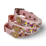 Bee Happy Dachshunds - Handmade Biothane Dog Collar - Baby Pink