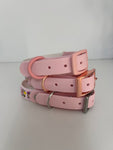 Bee Happy Dachshunds - Handmade Biothane Dog Collar - Baby Pink