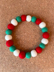 Christmas Pom Pom Dog Collar -  Elf Green