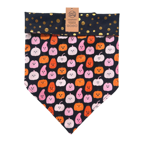 Happy Pumpkins Halloween Dog Bandana - Tie on