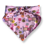 Bee Happy Dachshunds Bandana - Tie on