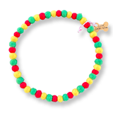 Personalised Pom Pom Dog Collar - Rototom Reggae Style - Small Balls