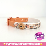 Bee Happy Dachshunds - Handmade Biothane Dog Collar - Tan