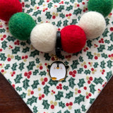 Christmas Pom Pom Dog Collar -  Elf Green