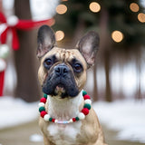 Christmas Pom Pom Dog Collar -  Elf Green