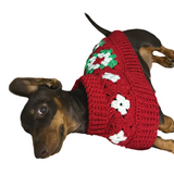 Handmade Crochet Dog Coat / Jumper - Christmas