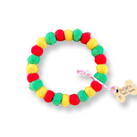 Personalised Pom Pom Dog Collar - Rototom Reggae Style - Small Balls