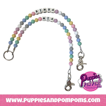 Handmade Pastel Bead Dog Splitter Leash