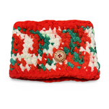 Red White & Green Crochet Dog Snood / Buff