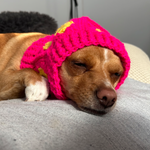 Crochet Dog Balaclava Hat - Hot Pink