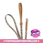 Handmade Biothane Dog Leash - Bee Happy Dachshunds - Tan