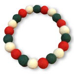 Christmas Pom Pom Dog Collar - Traditional Holly Green