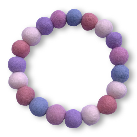 Baby Pink, Lilac & Blue Mix - Personalised Pom Pom Dog Collar