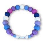 Personalised Pom Pom Dog Collar - Lavender Blue