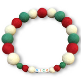 Christmas Pom Pom Dog Collar -  Elf Green