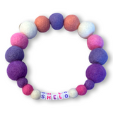 Lavender & Pinks - Personalised Pom Pom Dog Collar - As seen in Vogue