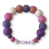 Lavender & Pinks - Personalised Pom Pom Dog Collar - As seen in Vogue