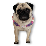 Lavender & Pinks - Personalised Pom Pom Dog Collar - As seen in Vogue