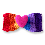 Handmade Dog Bow Tie - Rainbow Love Crochet