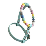 Handmade Pastel Bead & Biothane Dog Harness - Vegan Leather / Waterproof Biothane