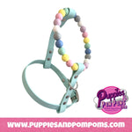 Handmade Pastel Bead & Biothane Dog Harness - Vegan Leather / Waterproof Biothane