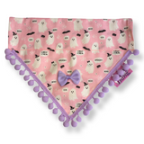 Cute Pink Ghosts! Halloween Pompom Dog Bandana