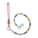 Pastel Bead Handmade Dog Leash - Baby Pink Vegan Leather / waterproof Biothane