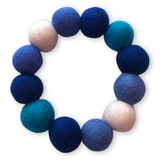 Personalised Pom Pom Dog Collar - Blue