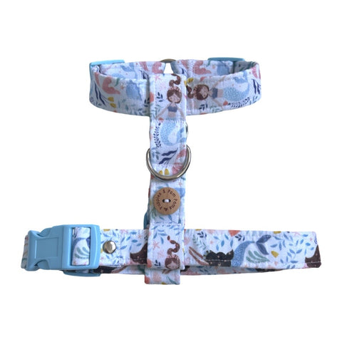 Handmade Adjustable H Dog Harness - Mermaids