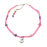 Little Duck Handmade Bead Dog Necklace - Pink