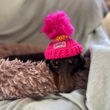 Crochet Beanie Hat - Hot Pink