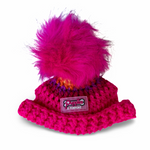 Crochet Beanie Hat - Hot Pink