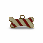 Christmas Dog Bone Charm - Striped