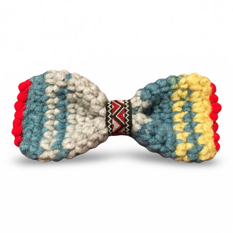 Handmade Dog Bow Tie Crochet & Pom Poms